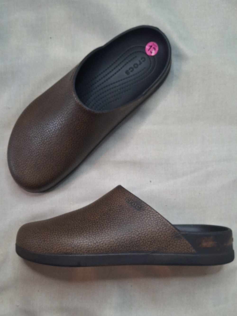 CROCS Men's Brown Slip-On Loafer-Style Clog